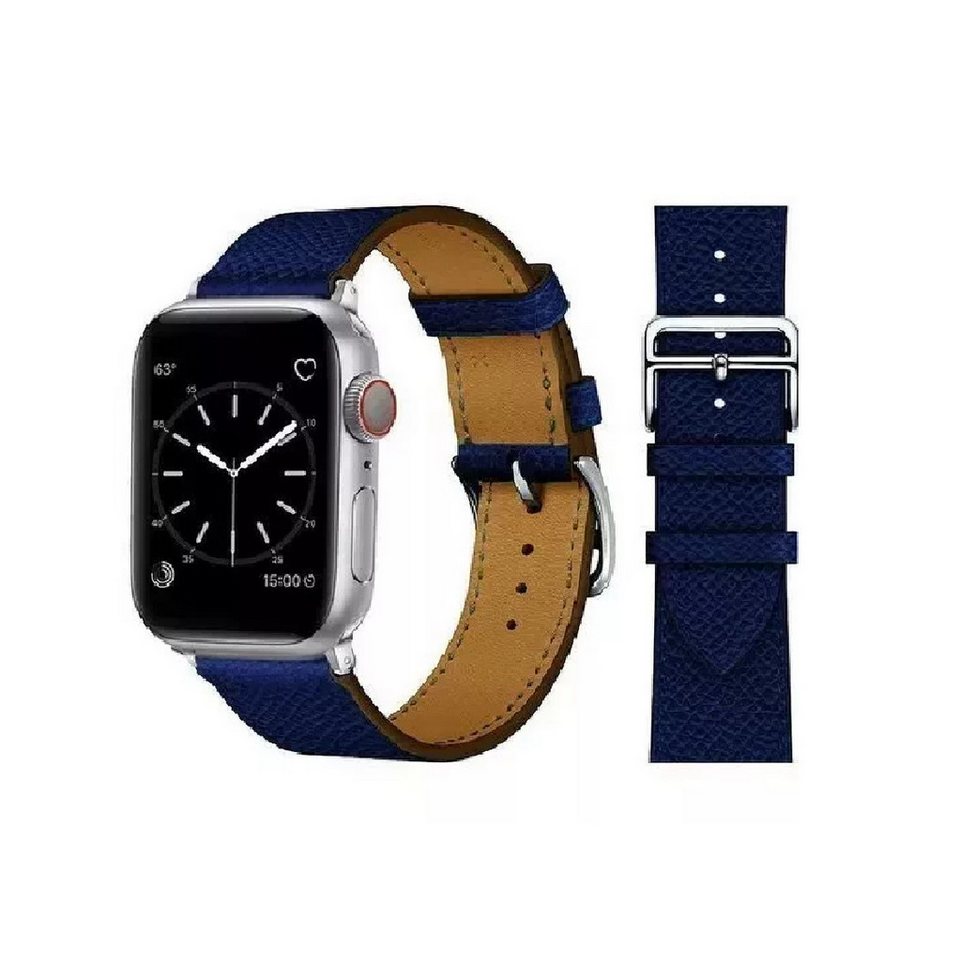 Widmann-Shop Smartwatch-Armband Apple Watch Armband Kunstleder 38-49mm Series 11 10 9 Ultra 8 7, atmungsaktives Kunstleder von Widmann-Shop