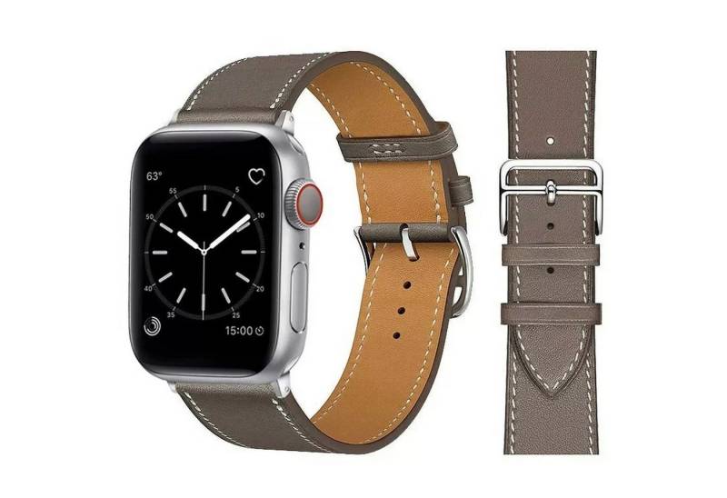 Widmann-Shop Smartwatch-Armband Apple Watch Armband Kunstleder 38-49mm Series 11 10 9 Ultra 8 7, atmungsaktives Kunstleder von Widmann-Shop