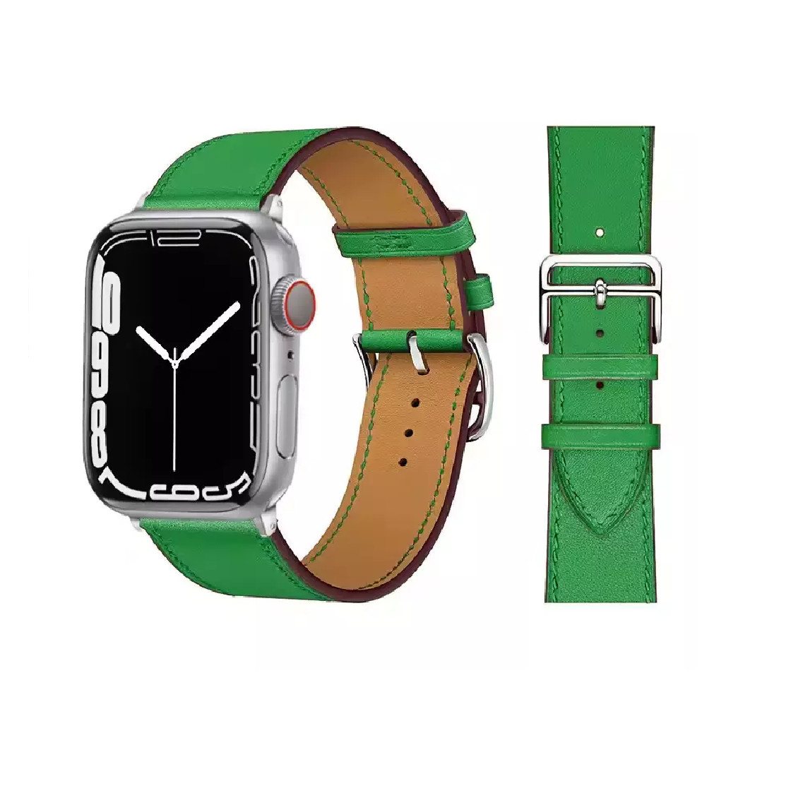 Widmann-Shop Smartwatch-Armband Apple Watch Armband Kunstleder 38-49mm Series 11 10 9 Ultra 8 7, atmungsaktives Kunstleder von Widmann-Shop