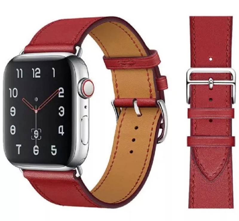 Widmann-Shop Smartwatch-Armband Apple Watch Armband Kunstleder 38-49mm Series 11 10 9 Ultra 8 7, atmungsaktives Kunstleder von Widmann-Shop