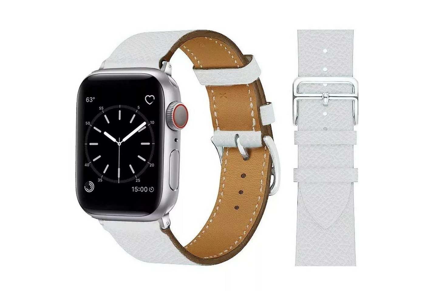 Widmann-Shop Smartwatch-Armband Apple Watch Armband Kunstleder 38-49mm Series 11 10 9 Ultra 8 7, atmungsaktives Kunstleder von Widmann-Shop