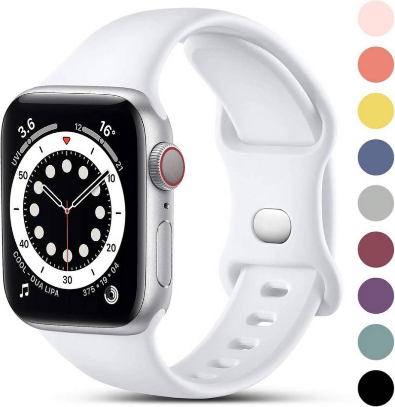Widmann-Shop Smartwatch-Armband Apple Watch Silikon Armband Series 6 7 8 9 10 Ultra SE 38-49mm von Widmann-Shop