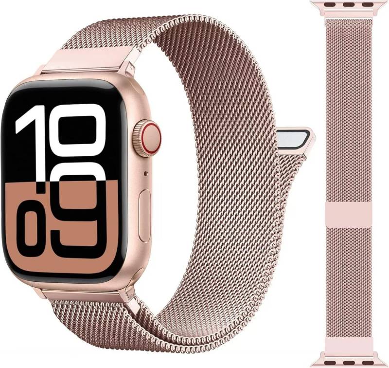 Widmann-Shop Uhrenarmband Apple Watch Magnet Armband Milanese Series 10 9 8 SE 7 6 5 4 3 2 1, Für alle Apple Watch Modelle, Apple Watch 10 9 8 7 6 5 4 3 2 1 SE von Widmann-Shop