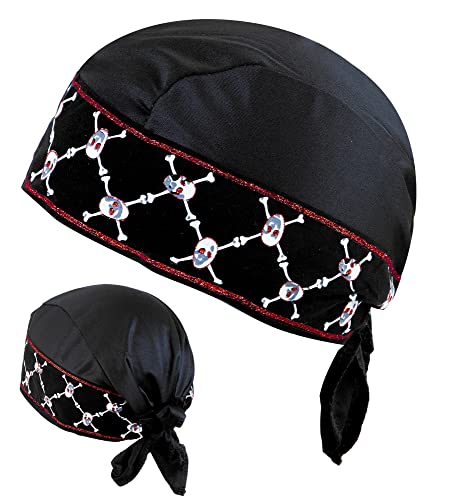 Widmann 7090B - Piraten Bandana, Totenkopf, Bandit, Kopftuch, Kostüm, Accessoire, Mottoparty, Karneval von WIDMANN