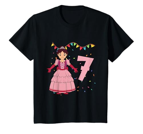 Geburtstagsshirt Prinzessin - Mädchen Geburtstag 7 Jahre T-Shirt von Wie feiern Kinder Geburtstag