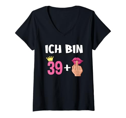 Damen Alte Schachtel Ich bin 39 Plus Frauen 40. Geburtstag T-Shirt mit V-Ausschnitt Damen Alte Schachtel Ich bin 39 Plus Frauen 40. Geburtstag T-Shirt mit V-Ausschnitt von Wie oft wollt ihr noch fragen Ich bin 39 Plus
