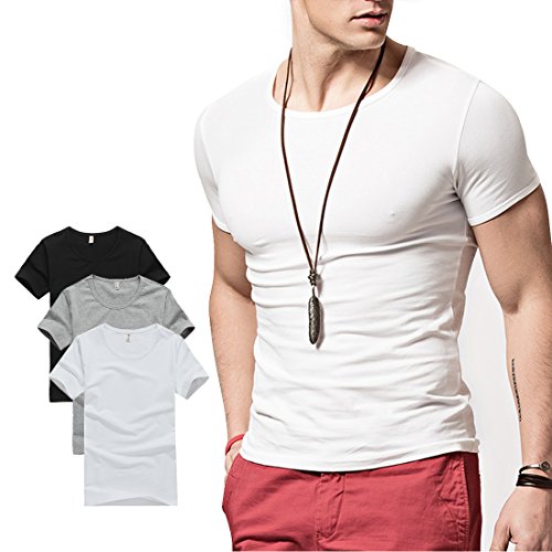 Wiekose Hyuling Herren T-Shirt mit Rundhalsausschnitt, kurzärmelig, 2er-Pack, 3er-Pack - - Groß Wiekose Hyuling Herren T-Shirt mit Rundhalsausschnitt, kurzärmelig, 2er-Pack, 3er-Pack - - Groß von Wiekose
