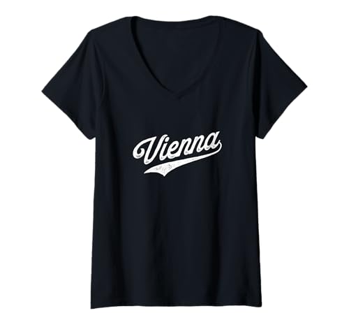 Damen Wien Wien Österreich Österreich T-Shirt mit V-Ausschnitt Damen Wien Wien Österreich Österreich T-Shirt mit V-Ausschnitt von Wien Vienna