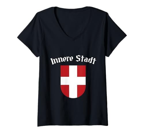 Damen Innere Stadt - Wien Vienna T-Shirt mit V-Ausschnitt von Wiener Dialekt Waren Aller Art