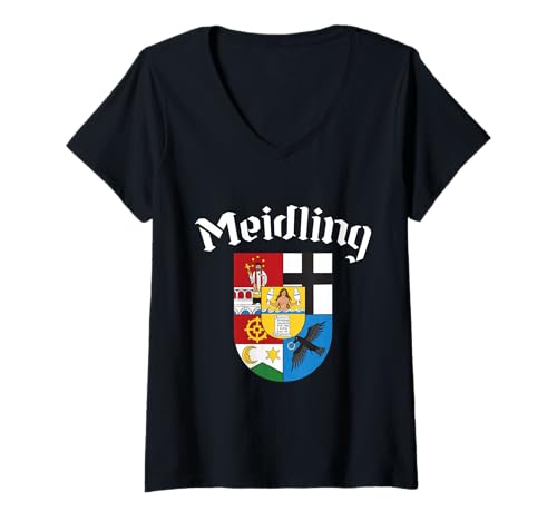 Damen Meidling - Wien Vienna 12. Bezirk 1120 T-Shirt mit V-Ausschnitt von Wiener Dialekt Waren Aller Art