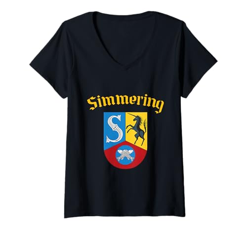 Damen Simmering - Wien Vienna 11. Bezirk 1110 T-Shirt mit V-Ausschnitt von Wiener Dialekt Waren Aller Art
