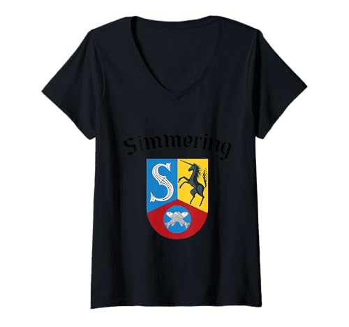 Damen Simmering - Wien Vienna 11. Bezirk 1110 T-Shirt mit V-Ausschnitt von Wiener Dialekt Waren Aller Art
