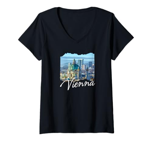 Damen Österreich Wien T-Shirt mit V-Ausschnitt Damen Österreich Wien T-Shirt mit V-Ausschnitt von Wiener Österreich Souvenirs