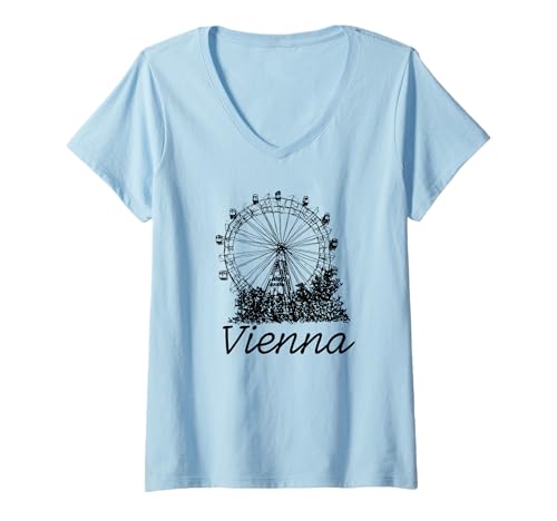 Damen Österreich Wien T-Shirt mit V-Ausschnitt Damen Österreich Wien T-Shirt mit V-Ausschnitt von Wiener Österreich Souvenirs
