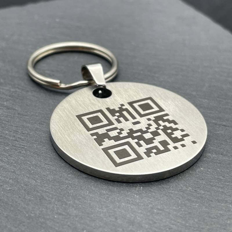 Qr Code Schlüsselanhänger Rund D30 Aus Edelstahl - Personalisierbar Spotify Link Youtube Uvm von Wiens3D