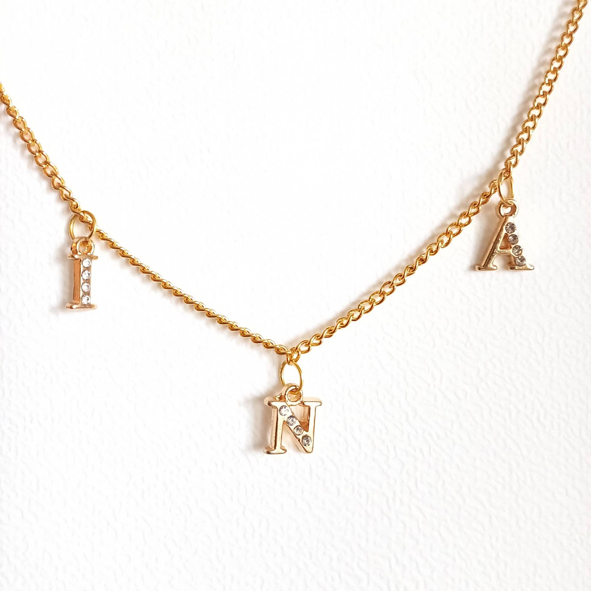 Halskette Mit Initialen, Buchstabenkette Gold, Namenskette, Namenskette Buchstaben, Goldbuchstaben An von WiesbadenArt