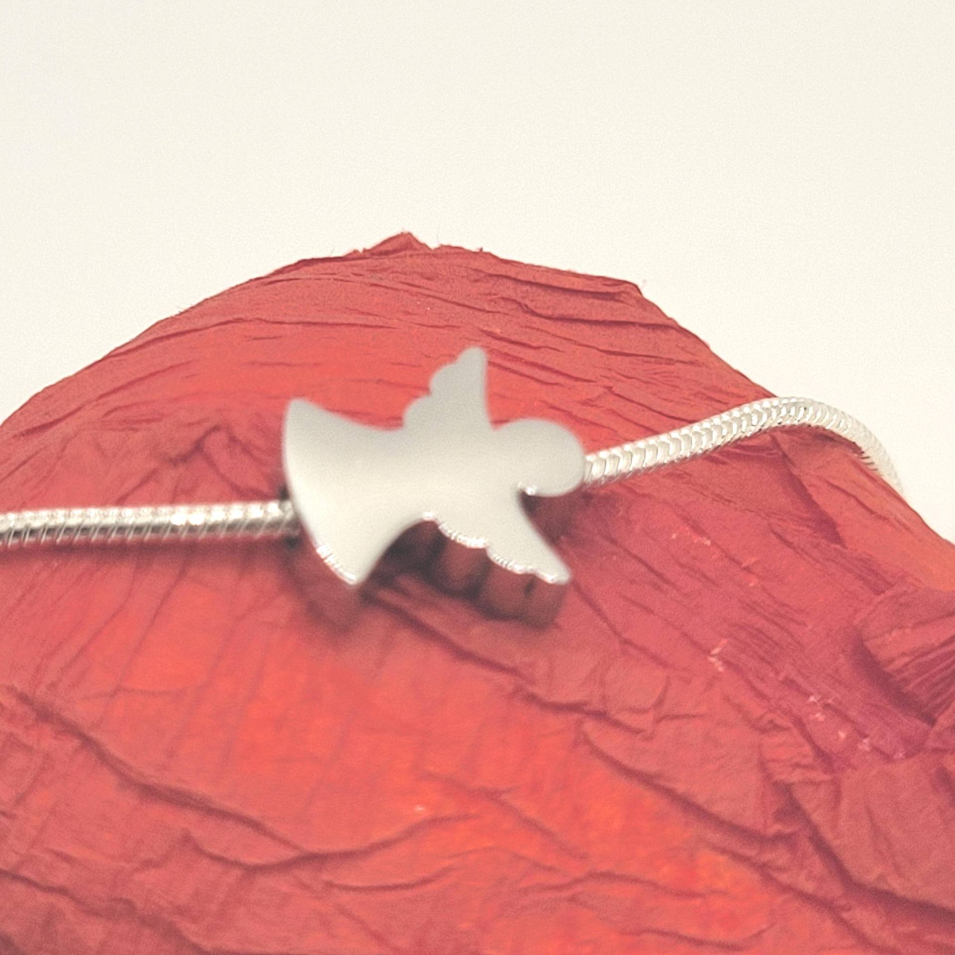 Silberkette 925, Echt Silberne Schlangenkette Mit Schutzengel, Glücksbringer, Glücksengel Ihrer Wahl von WiesbadenArt