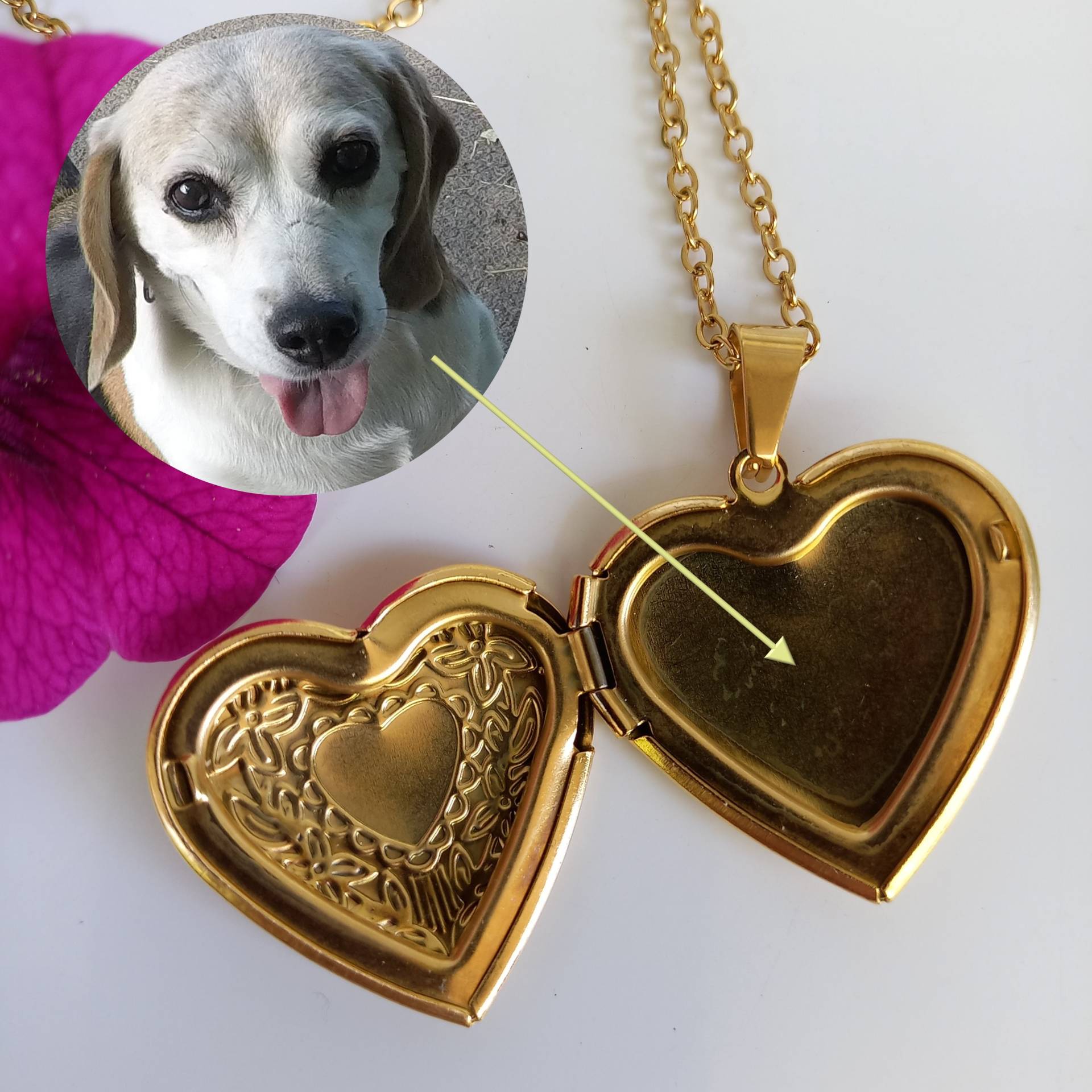 Silbernes Oder Goldenes Herz Medaillon Zum Öffnen, Fotomedaillon Mit Ihrem Foto - Goldenes Silbernes Herzmedaillon von WiesbadenArt