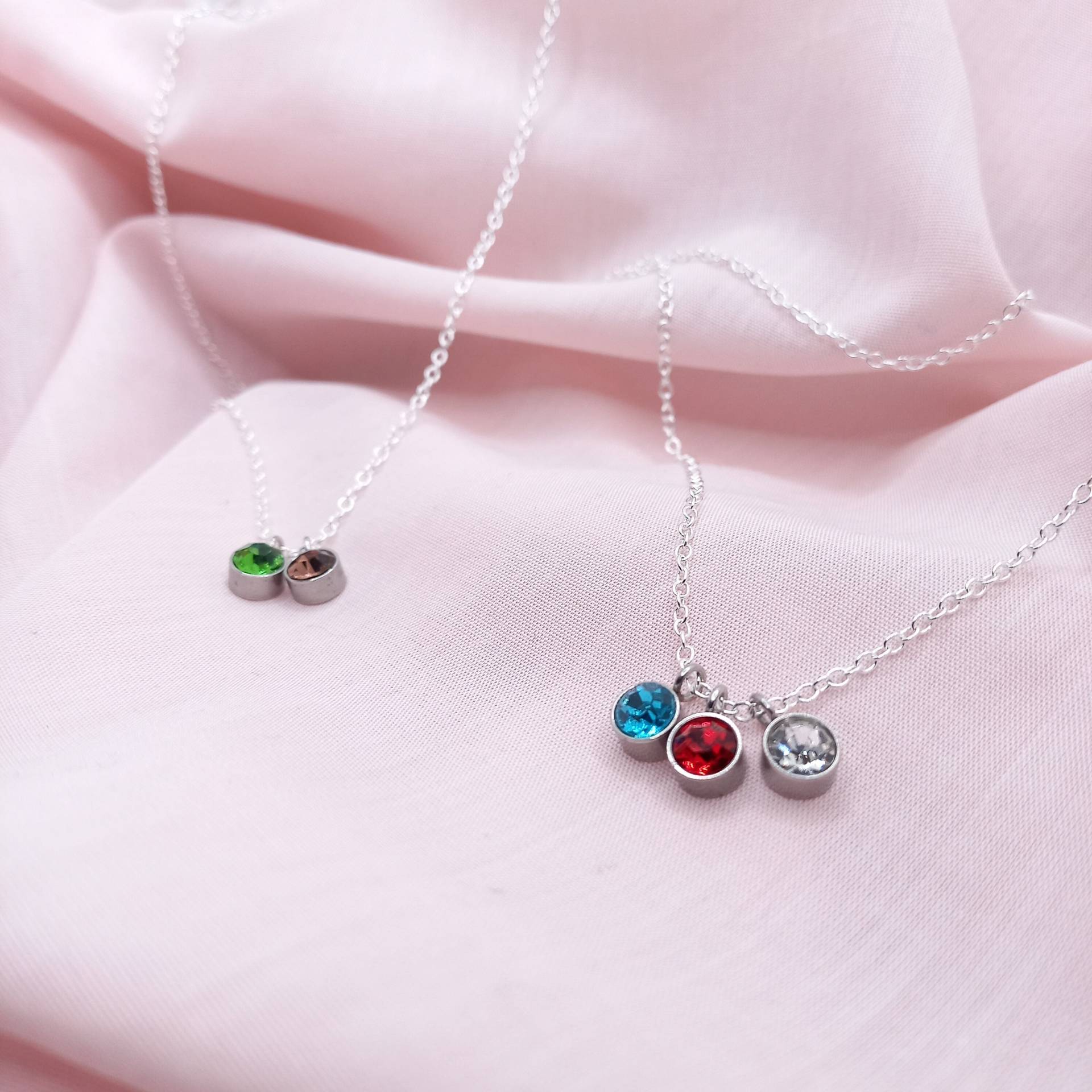 Zierliche Geburtsstein Silberkette 925, Geburtsstein, Monatsstein von WiesbadenArt