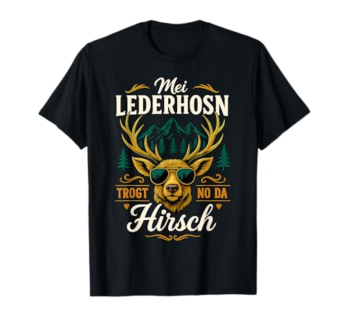 MEI Lederhosn Hirsch Lustig Oktoberfest Tracht Herren T-Shirt MEI Lederhosn Hirsch Lustig Oktoberfest Tracht Herren T-Shirt von Wiesn Hirsch Tees