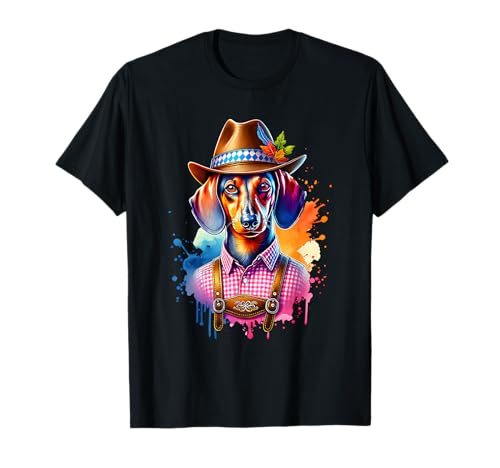 Trachtenshirt Damen Herren Dackel Bayern Trachten T-Shirt Trachtenshirt Damen Herren Dackel Bayern Trachten T-Shirt von Wiesn Oktoberfest Deko Tracht & Ersatz Lederhose