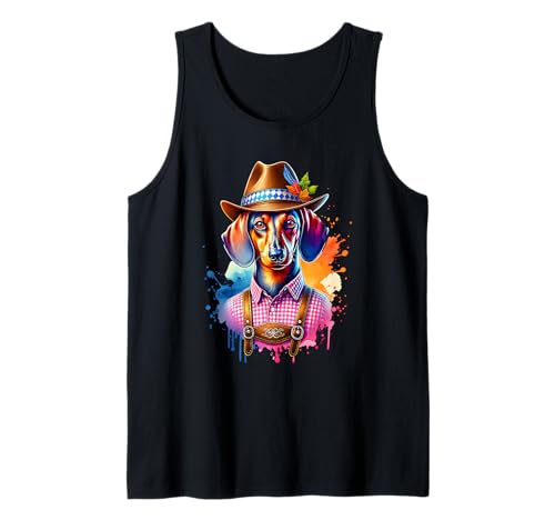 Trachtenshirt Damen Herren Dackel Bayern Trachten Tank Top Trachtenshirt Damen Herren Dackel Bayern Trachten Tank Top von Wiesn Oktoberfest Deko Tracht & Ersatz Lederhose