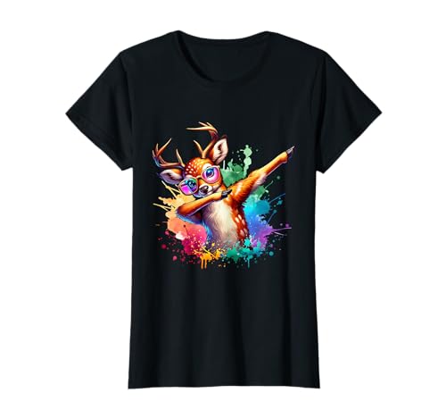 Trachtenshirt Kinder Mädchen Damen Hirsch Rehkitz Tracht T-Shirt von Wiesn Oktoberfest Deko Trachten & Ersatz Dirndl