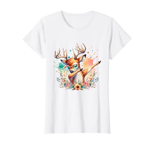 Trachtenshirt Kinder Mädchen Damen Hirsch Rehkitz Tracht T-Shirt Trachtenshirt Kinder Mädchen Damen Hirsch Rehkitz Tracht T-Shirt von Wiesn Oktoberfest Deko Trachten & Ersatz Dirndl
