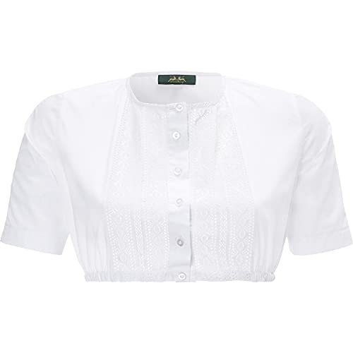 Wiesnkönig Damen Bluse Mimi K20 Premium Dirndlbluse Traditionelle Bekleidung für Damen | Modell Mimi Weiß Größe 38 | Dirndlbluse für Wiesn Oktoberfest Volksfest Trachtenfest von Wiesnkönig