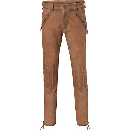 Wiesnkönig Herren Hose Wilhelm Premium Lederhose Herren lang | Model Lederhose Wilhelm Braun Größe 46-52 | Lederhose Herren Tracht für Wiesn Oktoberfest Volksfest Trachtenfest von Wiesnkönig