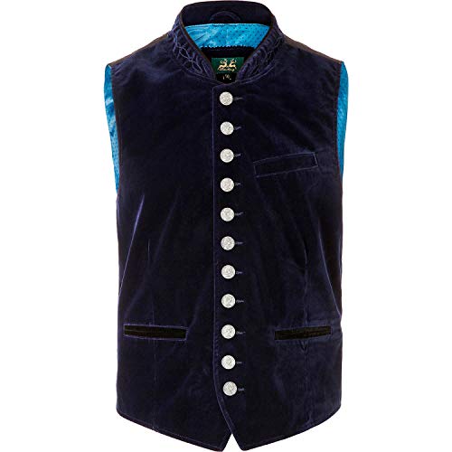 Wiesnkönig Herren Samtweste Moritz Premium Trachten Weste | Model Herren Samtweste Moritz Rot Verschiedene Größen | Traditionelle Herren Weste von Wiesnkönig