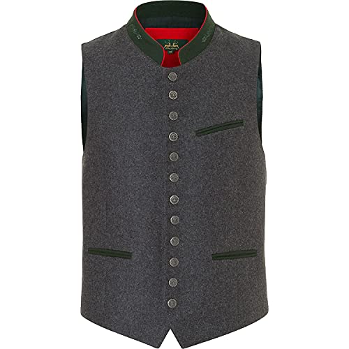 Wiesnkönig Herren Weste Marc K20 Premium Oktoberfest Trachten Weste für Herren | Modell Marc Farbe Blau Stehkragen lockerer Schnitt Verschiedene Größen von Wiesnkönig