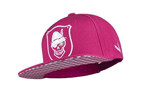 WIESNROCKER I WR1005-1, Snapback-Cap, Schild-Mütze in pink, 3D-Stick in weiss, stylisch mit vielen Details, hochwertig, größenverstellbar, unisex WIESNROCKER I WR1005-1, Snapback-Cap, Schild-Mütze in pink, 3D-Stick in weiss, stylisch mit vielen Details, hochwertig, größenverstellbar, unisex von Wiesnrocker