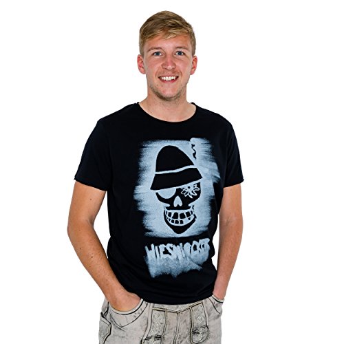 WIESNROCKER I WR2115 I Herren-T-Shirt in schwarz I Druck in hell-grau I Kohle-Optik I Rund-Hals I Totenkopf-Logo I Gr. XXXL WIESNROCKER I WR2115 I Herren-T-Shirt in schwarz I Druck in hell-grau I Kohle-Optik I Rund-Hals I Totenkopf-Logo I Gr. XXXL von Wiesnrocker