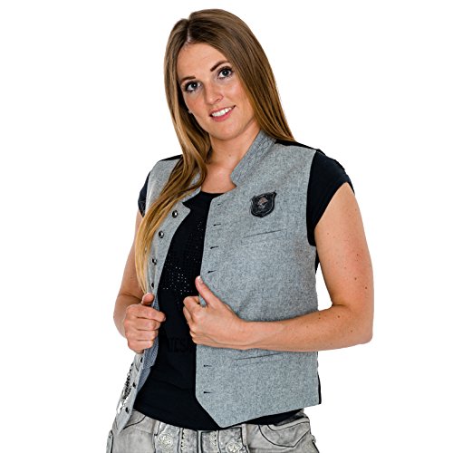 WIESNROCKER I WR3201 I Frauen-Trachtenweste hellgrau I modern & rockig I Damen-Gilet mit vielen Details I hochwertige Verarbeitung I Gr. L WIESNROCKER I WR3201 I Frauen-Trachtenweste hellgrau I modern & rockig I Damen-Gilet mit vielen Details I hochwertige Verarbeitung I Gr. L von Wiesnrocker