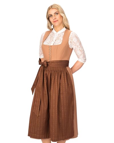 Wiesnstern Dirndl Burnt Peach (Gr.36) – Dirndl Kleid mit Schürze – Hochwertiges Trachtenkleid nach österreichischem Design – 80cm Rocklänge von Wiesnstern