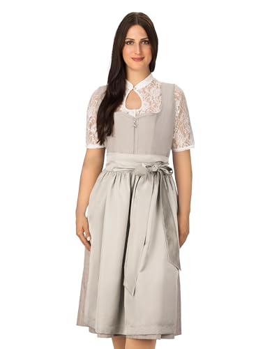 Wiesnstern Dirndl Cloud Grey (Gr.42) – Dirndl Kleid mit Schürze – Hochwertiges Trachtenkleid nach österreichischem Design – 80cm Rocklänge von Wiesnstern