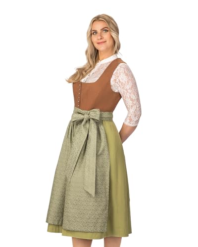 Wiesnstern Dirndl Olive Brown (Gr.38) – Dirndl Kleid mit Schürze – Hochwertiges Trachtenkleid nach österreichischem Design – 74cm Rocklänge von Wiesnstern