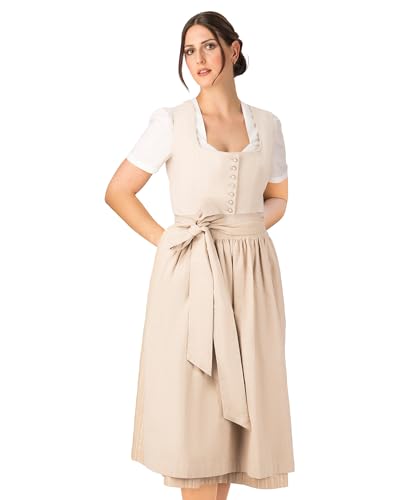 Wiesnstern Dirndl Vanilla Cream (Gr.36) – Dirndl Kleid mit Schürze – Hochwertiges Trachtenkleid nach österreichischem Design – 80cm Rocklänge von Wiesnstern