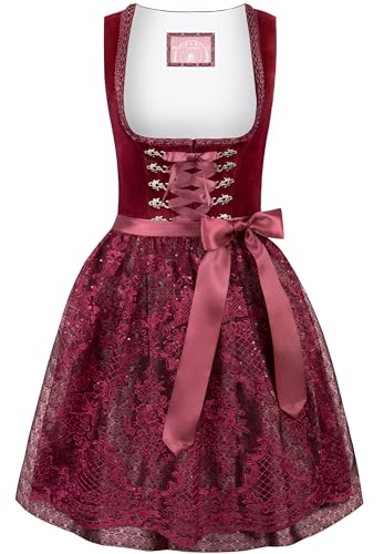 Wiesnwuid Loredana Damen Mini Dirndl, Rot, 42 von Wiesnwuid