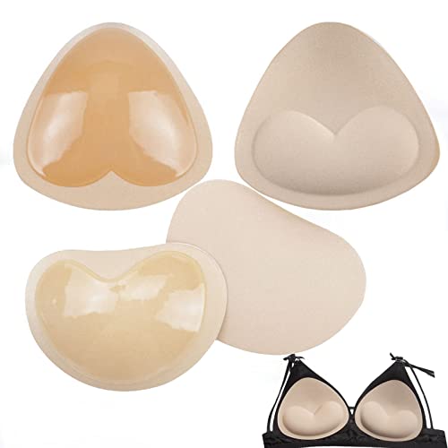 Wieysdoo Selbstklebende Einlagen BH Pads Einsätze Push Up Pads BH-Einlagen Abnehmbare Brustvergrößerung für BHS Bikini Badeanzug Sport 2 Paare (2, 2 Paar Herzform) von Wieysdoo