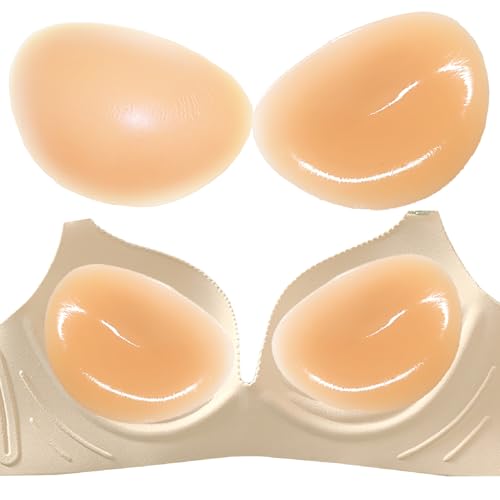 Wieysdoo 1 Paar Klebe BH Einlagen Silikon Push Up BH-Einlagen – Push-Up-Booster-Pads, Bra Pad insert Silikon BrüSte BH Pads für BHs, Bikinis und Bademode,Hautton von Wieysdoo