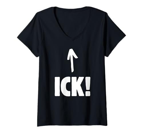 Damen Lustiges Icky Meme und Ick T-Shirt mit V-Ausschnitt Damen Lustiges Icky Meme und Ick T-Shirt mit V-Ausschnitt von Wife, Husband, Boyfriend, Girlfriend Joke Apparel