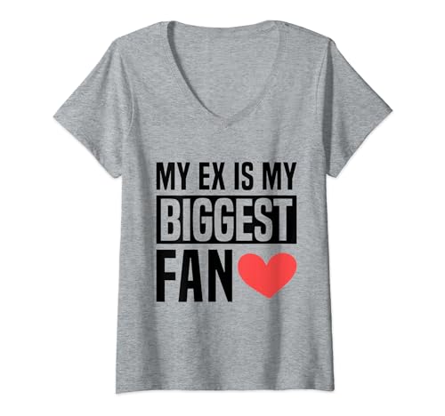 Damen His Ex Is My Biggest Fan Proud Gilrfriend Lustiges Paar T-Shirt mit V-Ausschnitt Damen His Ex Is My Biggest Fan Proud Gilrfriend Lustiges Paar T-Shirt mit V-Ausschnitt von Wife Girlfriend 2000 Aesthetic Crazy Ex-Girlfriend