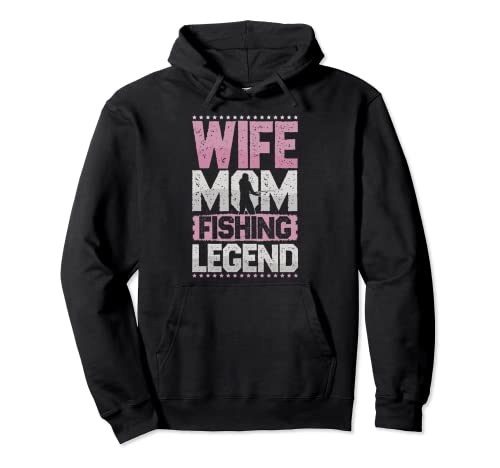 Angelrute Ehefrau Mom Angeln Legende Angeln Damen Pullover Hoodie Angelrute Ehefrau Mom Angeln Legende Angeln Damen Pullover Hoodie von Wife Mom Legend All Hobbies