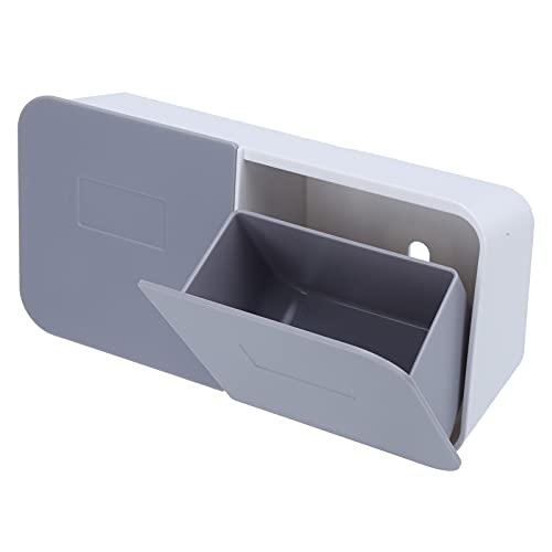 Make-up-Organizer, Make-up-Box mit Großer Öffnung, an der Wand Montierte Wattepad-Aufbewahrungsbox mit Klappdeckel, Abnehmbarer, Waschbarer Pad-Halter mit Schnalle für Badezimmer von Wifehelper