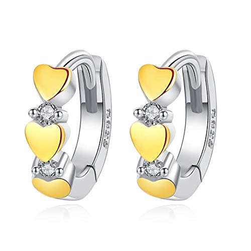 1 Paar Creolen 925 Silber Damen Ohrringe Herz Opal Ohrringe für Mädchen Kinder entzückende Liebe Herz Ohrringe von Wiftly