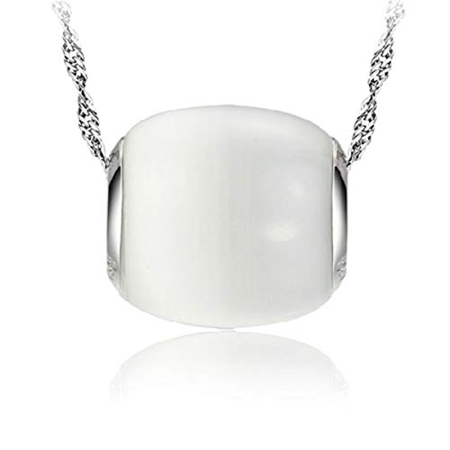 Damen Halskette 925 Silber Halskette Glücksperlen übertragen weibliche Katzenauge Stein übertragen Perle Anhänger von Wiftly