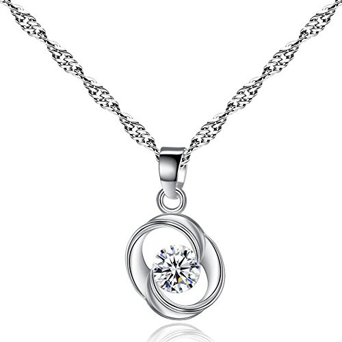 Damen Halskette 925 Sterling Silber Liebe auf den ersten Blick, Halskette, Liebe, Anhänger Schmuck 45CM Kettenlänge von Wiftly