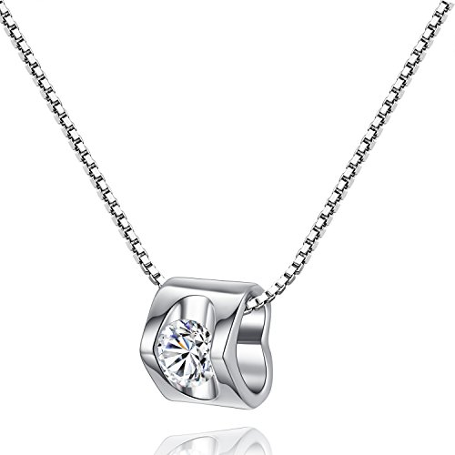 Damen Herzkette Silber 925 Kette Zirkonia Stein Geschenk Herz Silberkette Schmuck Frau Frauen Freundin klein Liebe besonders ausgefallen von Wiftly